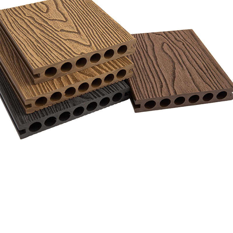 140*23mm Round Hole PE Wood-Plastic Composite Flooring (Generation 1) 140*23mm Round Hole PE Wood-Plastic Composite Flooring (Generation 1)