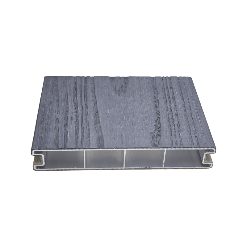Wood Grain Embossed Aluminum Alloy Flooring, Outdoor Aluminum Composite Decking - Gray Wood Grain Embossed Aluminum Alloy Flooring, Outdoor Aluminum Composite Decking - Gray